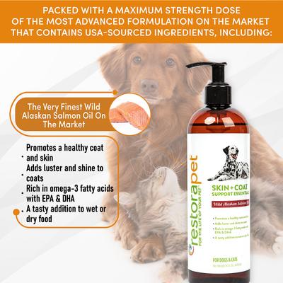 Skin + Coat Support Essentials Wild Alaskan Salon Oil Supplement for Dogs, 16-fl oz bottle