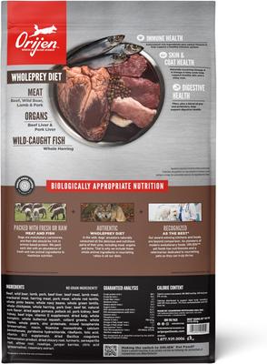 Paquete: Alimento seco para perros ORIJEN Regional Red Grain-Free, bolsa de 23.5 lb + Alimento liofilizado para perros Regional Red Grain-Free y aderezo, bolsa de 16 oz