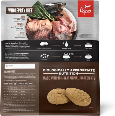 Paquete: Alimento seco para perros ORIJEN Regional Red Grain-Free, bolsa de 23.5 lb + Alimento liofilizado para perros Regional Red Grain-Free y aderezo, bolsa de 16 oz