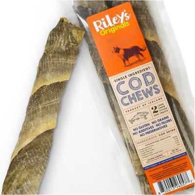 Icelandic Cod Skin Sticks 10-inch Natural Dog Chew Treats, 2 count