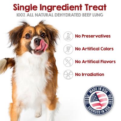 Beef Lung Dehydrated Dog Treats, 8-oz bag