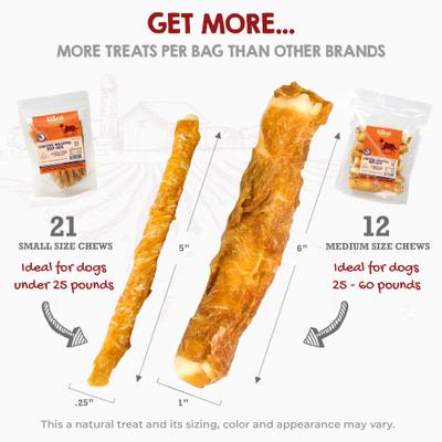Chicken Wrapped Beef Hide Natural Dog Chew Treats, Medium, 12 count