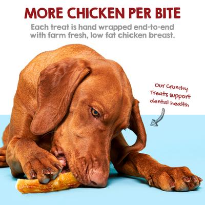 Chicken Wrapped Beef Hide Natural Dog Chew Treats, Medium, 12 count