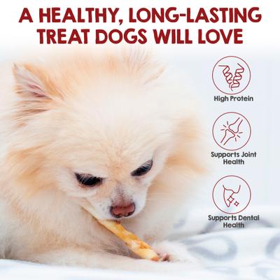 Peanut Butter Basted Beef Hide Natural Dog Chew Treats, Small, 21 count