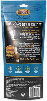 Chef's Specialties Beef Hide Shish Kabobs Steakhouse Cheeseburger Flavor Dog Chews, Large, 3 count