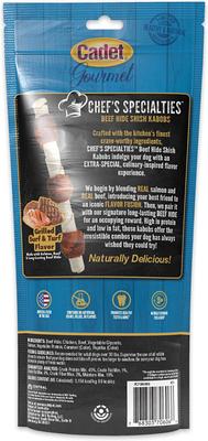 Chef's Specialties Beef Hide Shish Kabobs Grilled Surf & Turf Flavor Dog Chews, Large, 3 count