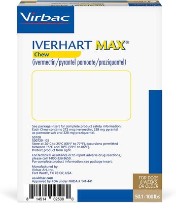 Chew for Dogs, 50.1-100 lbs, (Brown Box), 6 Chews (6-mos. supply)