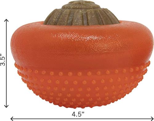 Bundle: Starmark Everlasting Treat Bento Ball Tough Dog Chew Toy, Large + Starmark Everlasting Chicken Flavored Large Dental Dog Treats, 2 count