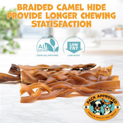 Camel Braids 6-inch Natural Dog Chew Treats, 10 count