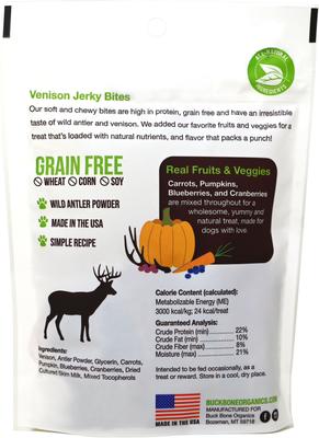 Venison Jerky Bites Dog Treats, 12-oz bag