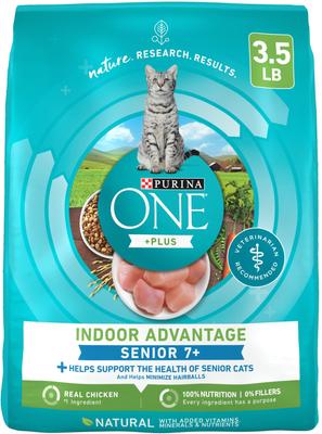 Indoor Advantage Senior 7+ High Protein Natural Dry Cat Food, 7-lb bag