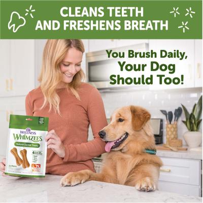 by Wellness Rice Bone Dental Chews Natural Dental Dog Treats, Large, 9 count