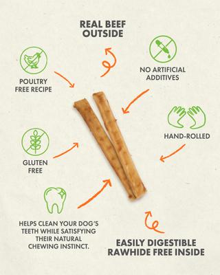 Hide Free 5-inch Beef Flavor Stick Dog Chew, 10 count