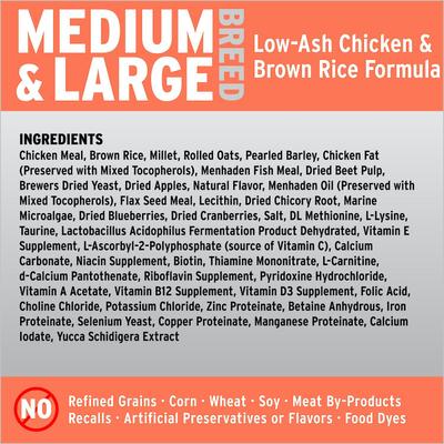 Alimento seco para perros de razas medianas y grandes, 25 % (bolsa de 5 lb)