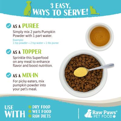 Organic Pumpkin Powder Grain-Free Daily Supplement for Dogs & Cats, 8-oz bag