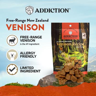 Meaty Bites Venison Grain-Free Dog Treats, 4-oz bag