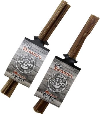 Lil' Richard's 6-inch Bull Chew Beef Pizzle Dog Natural Chew Treat