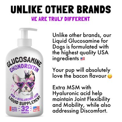 Liquid Glucosamine Bacon Flavored Joint Supplement for Adult Dogs, 32-fl oz bottle