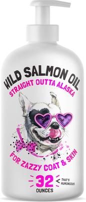 Wild Caught Alaskan Salmon Oil Liquid Skin & Coat Supplement for Adult Dogs & Cats, 32-fl oz bottle
