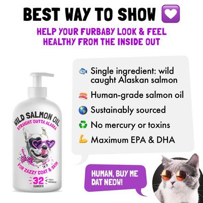 Wild Caught Alaskan Salmon Oil Liquid Skin & Coat Supplement for Adult Dogs & Cats, 32-fl oz bottle