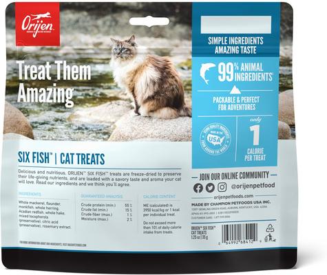 Bundle: ORIJEN Six Fish Dry Food + Freeze-Dried Cat Treats