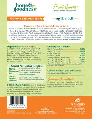 Plant Snacks Mellow Belly Pumpkin & Cinnamon Dog Treats, 8-oz bag