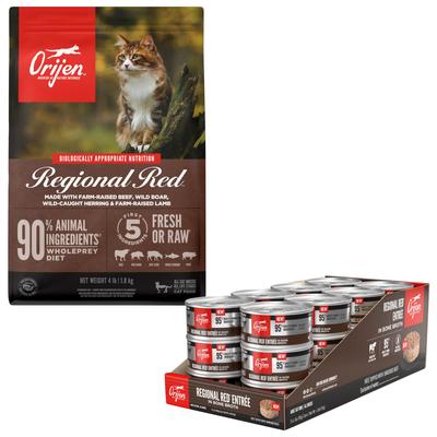 Bundle: ORIJEN Regional Red Entree in Bone Broth Wet Food + Regional Red Dry Cat Food