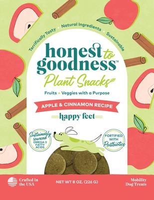 Plant Snacks Happy Feet Apple & Cinnamon Dog Treats, 8-oz bag