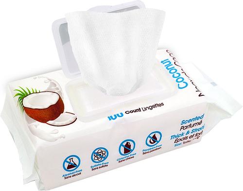 Coconut-Scented Moisturizing Cat & Dog Grooming Wipes, 100 count