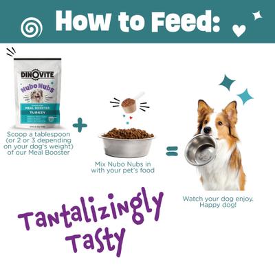 NubONubs Meal Booster Topper Turkey Flavored Gluten & Grain-Free Protein Powder Supplement for Dogs, 5.3-oz bag