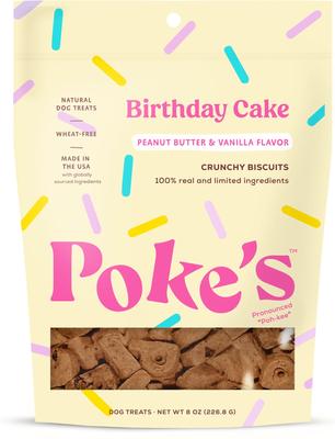 Birthday Cake Biscuit Crunchy Dog Treats, 8-oz bag