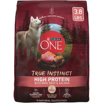Alimento seco para perros True Instinct con carne de res y salmón real, alto en proteínas, bolsa de 3.8 lb
