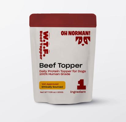 WTF Beef High Protein Dog Food Topper, 7.05-oz pouch