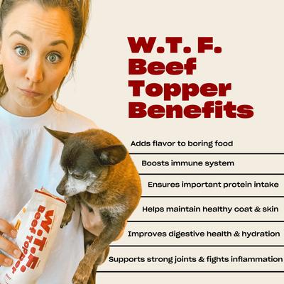 WTF Beef High Protein Dog Food Topper, 7.05-oz pouch