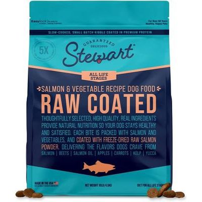 Alimento liofilizado para perros con sabor a salmón crudo rebozado, ingredientes limitados, bolsa de 10 lb