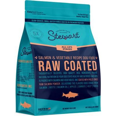 Alimento liofilizado para perros con sabor a salmón crudo rebozado, ingredientes limitados, bolsa de 10 lb