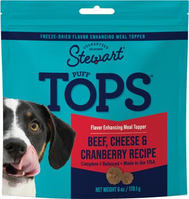 Puff Tops Beef, Cheese & Cranberry Recipe Limited-Ingredient Freeze-Dried Dog Food Topper, 6-oz pouch