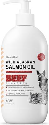 Wild Alaskan Salmon Oil Hearty Beef Flavored Liquid Skin & Coat Supplement for Dogs & Cats, 16-fl oz bottle