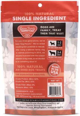 Elk Chips Air Dried Dog Treats, 4-oz bag