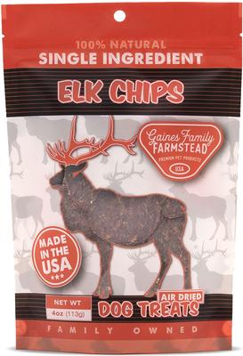 Elk Chips Air Dried Dog Treats, 4-oz bag