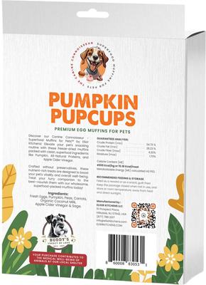 The Canine Connoisseur Grain-Free PUMPKIN PUPCUPS Egg Muffins Dog & Cat Treats, 12 count