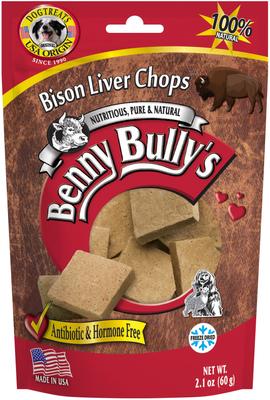 Bison Liver Chops Freeze-Dried Dog Treats, 2.1-oz bag