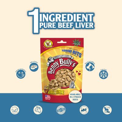 Beef Liver Mini Bit Freeze-Dried Dog Treats, 5.2-oz bag