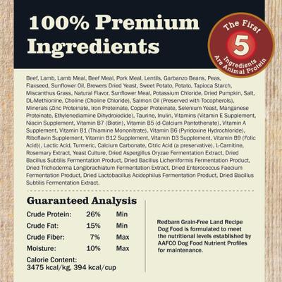 Grain-Free Land Recipe Dry Dog Food, 22-lb bag