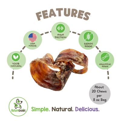 USA Bison Trachea Rings Natural Dog Chew Treats, 16-oz bag