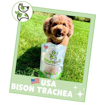 USA Bison Trachea Rings Natural Dog Chew Treats, 16-oz bag