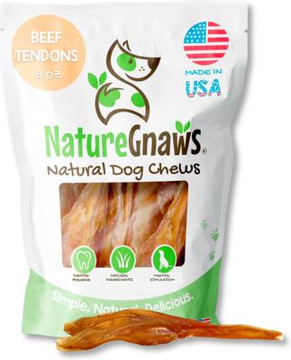 USA Beef Tendon Natural Dog Chew Treats, 8-oz bag