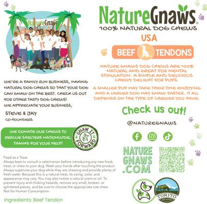 USA Beef Tendon Natural Dog Chew Treats, 8-oz bag