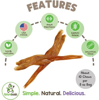 USA Beef Tendon Natural Dog Chew Treats, 8-oz bag