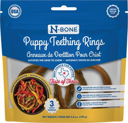 Puppy Teething Rings Taste of Texas Chicken Fajitas Flavor Dog Dental Treats, 3 count